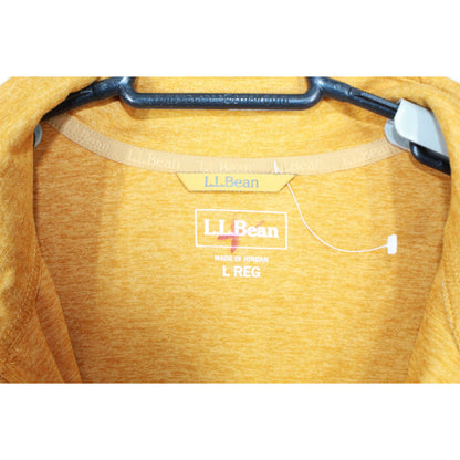 LL Bean Women's VentureSoft Yellow Marl Quarter-Zip Pullover Outdoor Sweater L