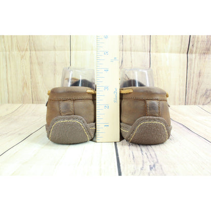 LL Bean Men's Handsewn Slippers Flannel Lined Brown Leather Acorn Size 8 M