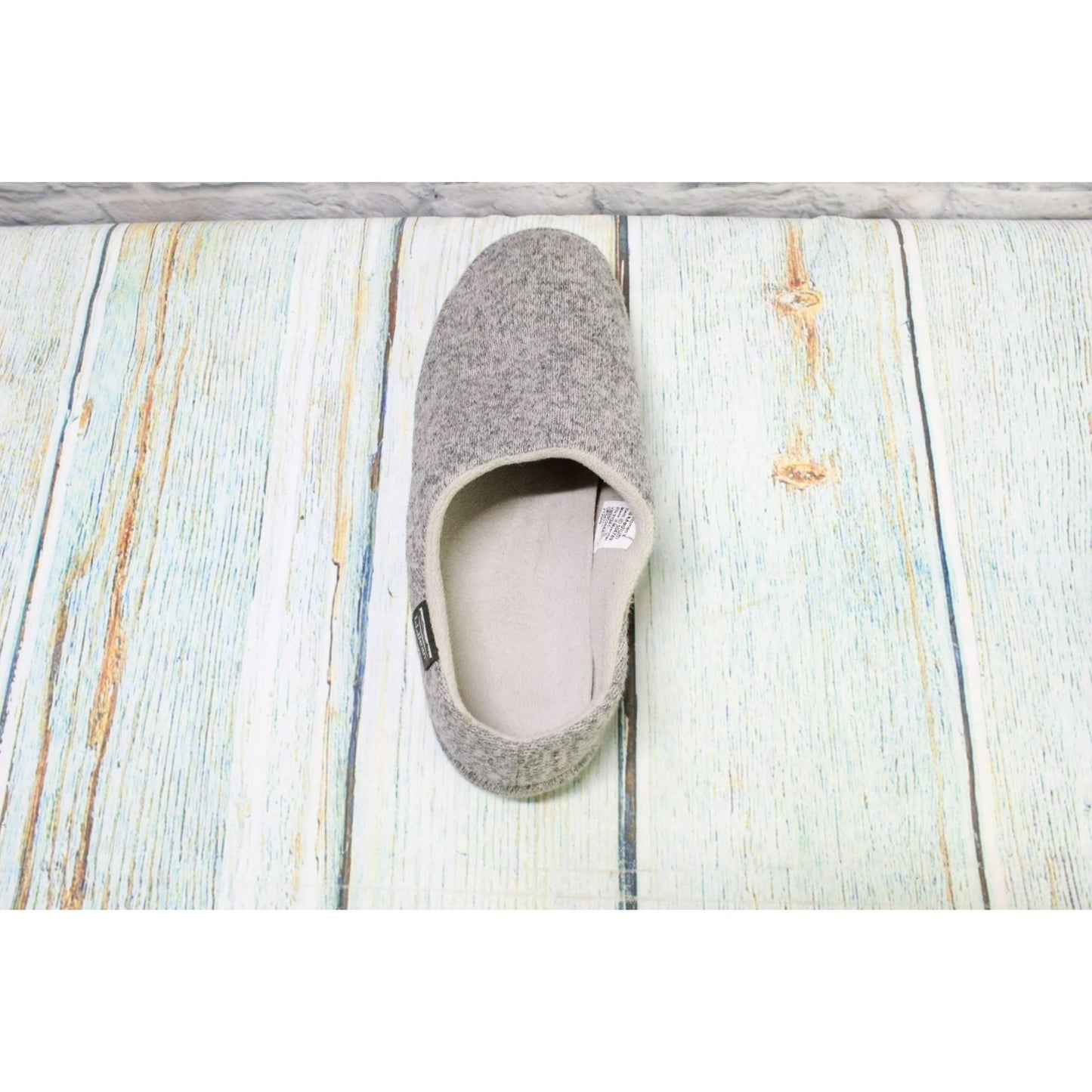 LL Bean Women's Gray Knit Slip On Sweater Fleece Clog Slipper Scuffs Size 9 M