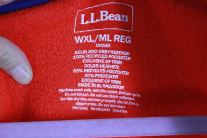 LL Bean Red Polartec Fleece Quarter Snap Pullover Sweater Mens L Womens XL