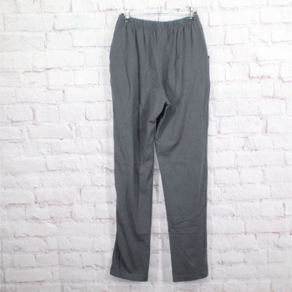 LL Bean Women's Perfect Fit Pants Original Tapered Leg Cotton Gray Size S M/T