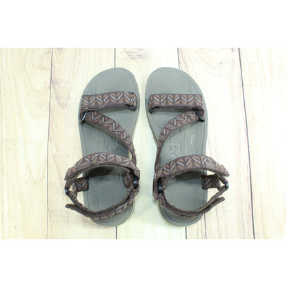 LL Bean Katahdin Men's Brown Nylon Hook & Loop Strappy Sandals Size 11 M