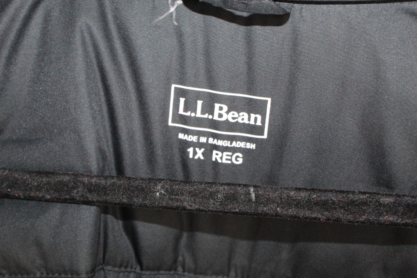 LL Bean Women's Warm Core Down Coat Polyester Snap Zip Black Quilted Size 1X