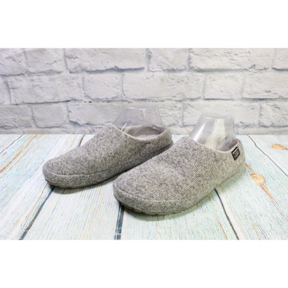 LL Bean Women's Gray Knit Slip On Sweater Fleece Clog Slipper Scuffs Size 9 M