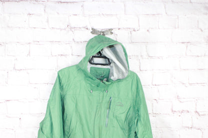 LL Bean Women's Trail Model Hooded Rain Jacket Lightweight Nylon Green Size S