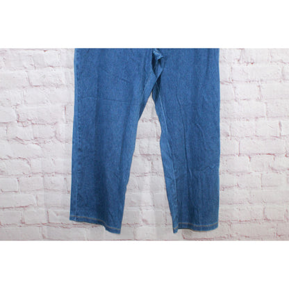 LL Bean Women's Perfect Fit Pants Denim Straight Leg Indigo Size 1X