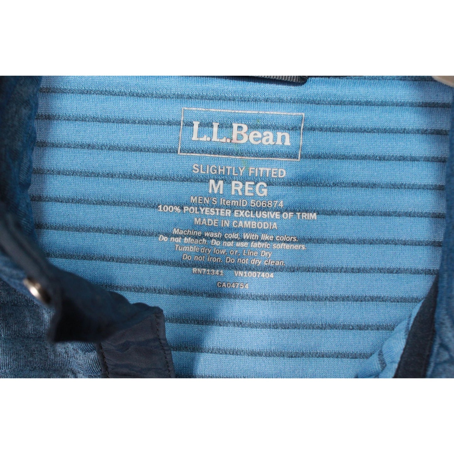 LL Bean Men's Airlight Knit Pullover Sweatshirt Polyester Quilted Blue Size M