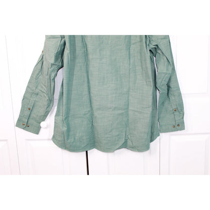 LL Bean Women's Green Cotton Traditional Fit Long Sleeve Button Up Shirt Small