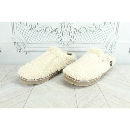 LL Bean Women's White Fur Wicked Good Fleece Lined Cozy Slipper Size 9 M