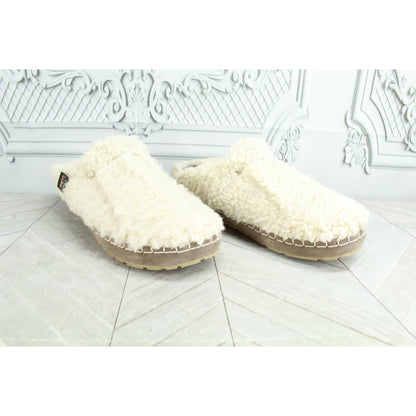 LL Bean Women's White Fur Wicked Good Fleece Lined Cozy Slipper Size 9 M