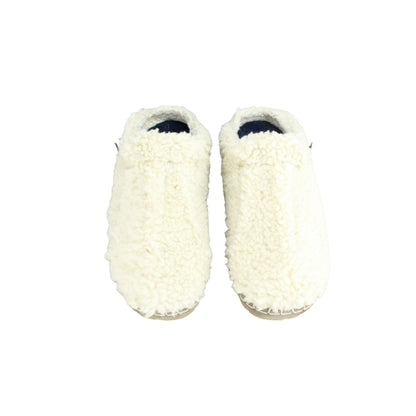 LL Bean Women's White Fur Wicked Good Fleece Lined Cozy Slipper Size 9 M