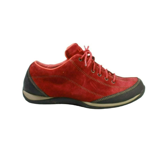 LL Bean Women's Red Suede Lace Up Low Top Hiking Sneaker Shoes Size 7.5 M