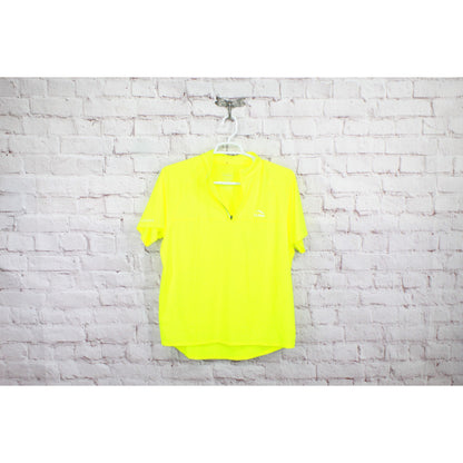 LL Bean Men's Comfort Cycling Jersey Short Sleeve Electric Yellow Size L