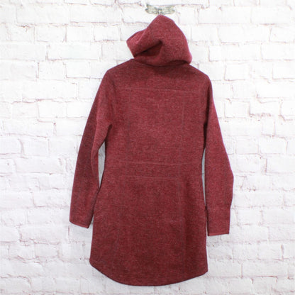 LL Bean Women's Beans WoolTek Coat Wool Blend Burgundy Heather Size XXS