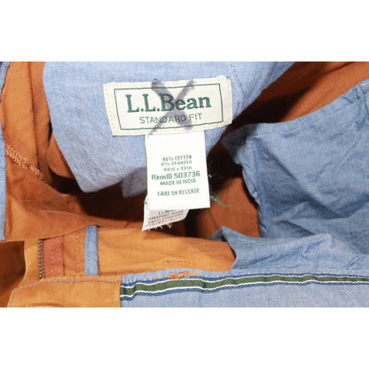 LL Bean Men's Lakewashed Stretch Khakis Straight Leg Pants Bronze Clay 40x32