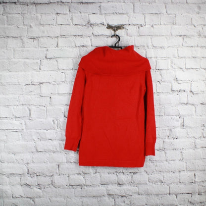 French Connection Women's Red Babysoft Cowl Neck Ribbed Hem Pullover Sweater S