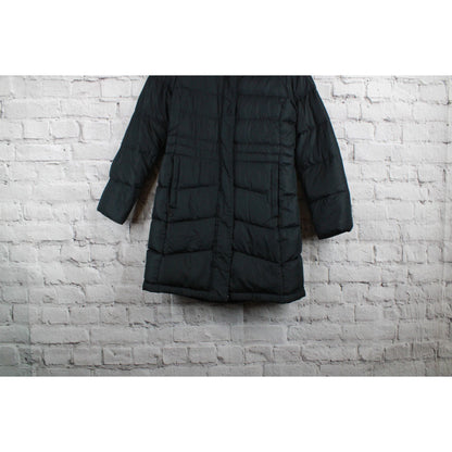 LL Bean Women's Black Quilted Polyester Waterproof Warm Core Down Coat Size S