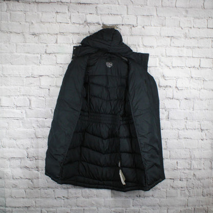 LL Bean Women's Black Quilted Polyester Waterproof Warm Core Down Coat Size S