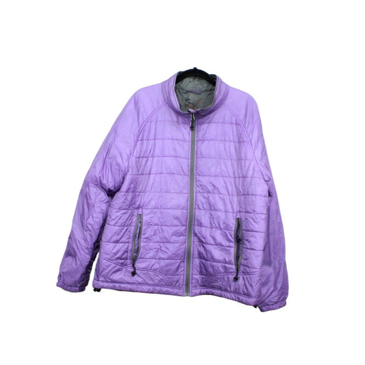 LL Bean Women's Insulated Winter Puffer Jacket Nylon Quilted Purple Size XL