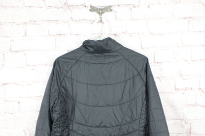 LL Bean Women's Full Zip Hooded Rain Jacket Polyster Quilted Black Size Large