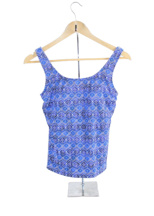 NWOT LL Bean BeanSport Swimwear Scoopneck Tankini Top Print Size 4 Retail:$54.95