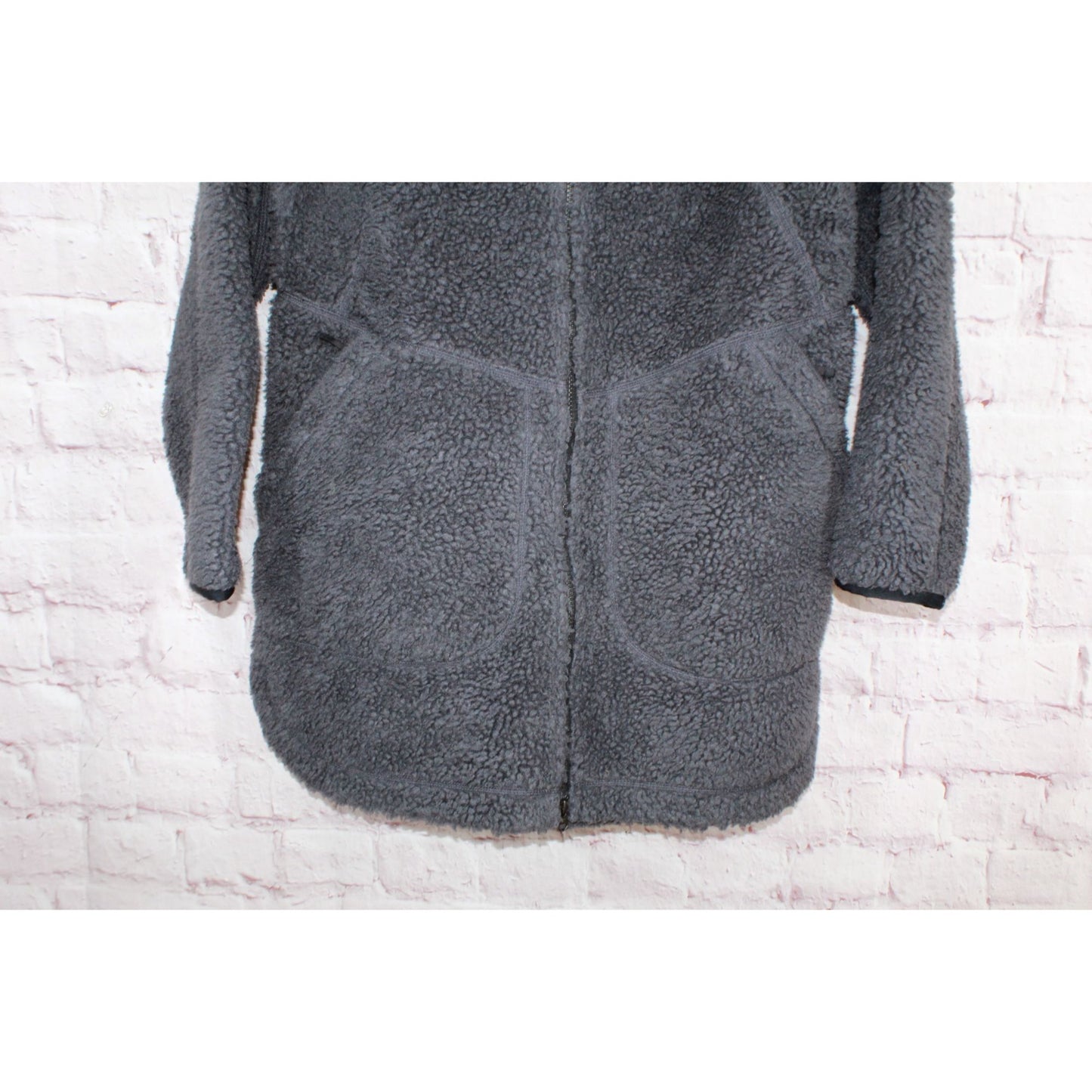 LL Bean Women's Mountain Pile Fleece Coat Alloy Gray Size XL