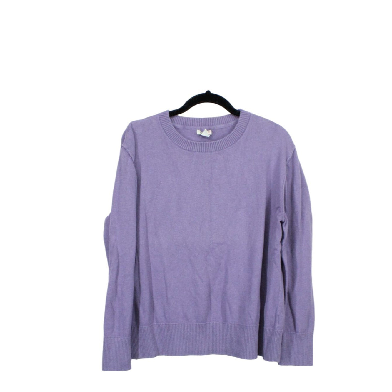 LL Bean Women's Cotton Cashmere Sweater Crewneck Amethyst Heather Size L