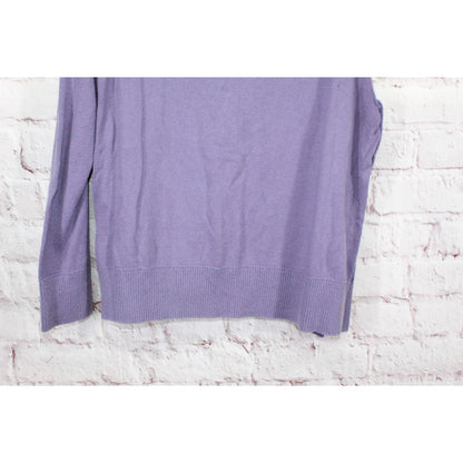 LL Bean Women's Cotton Cashmere Sweater Crewneck Amethyst Heather Size L