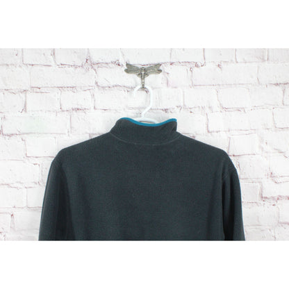 LL Bean Black Classic Fleece Quarter Snap Pullover Sweater Mens S Womens M