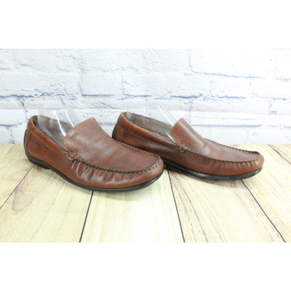 Ecco 590 Driving Moccasin Loafers Slip On Leather Brown US 11 EUR 44