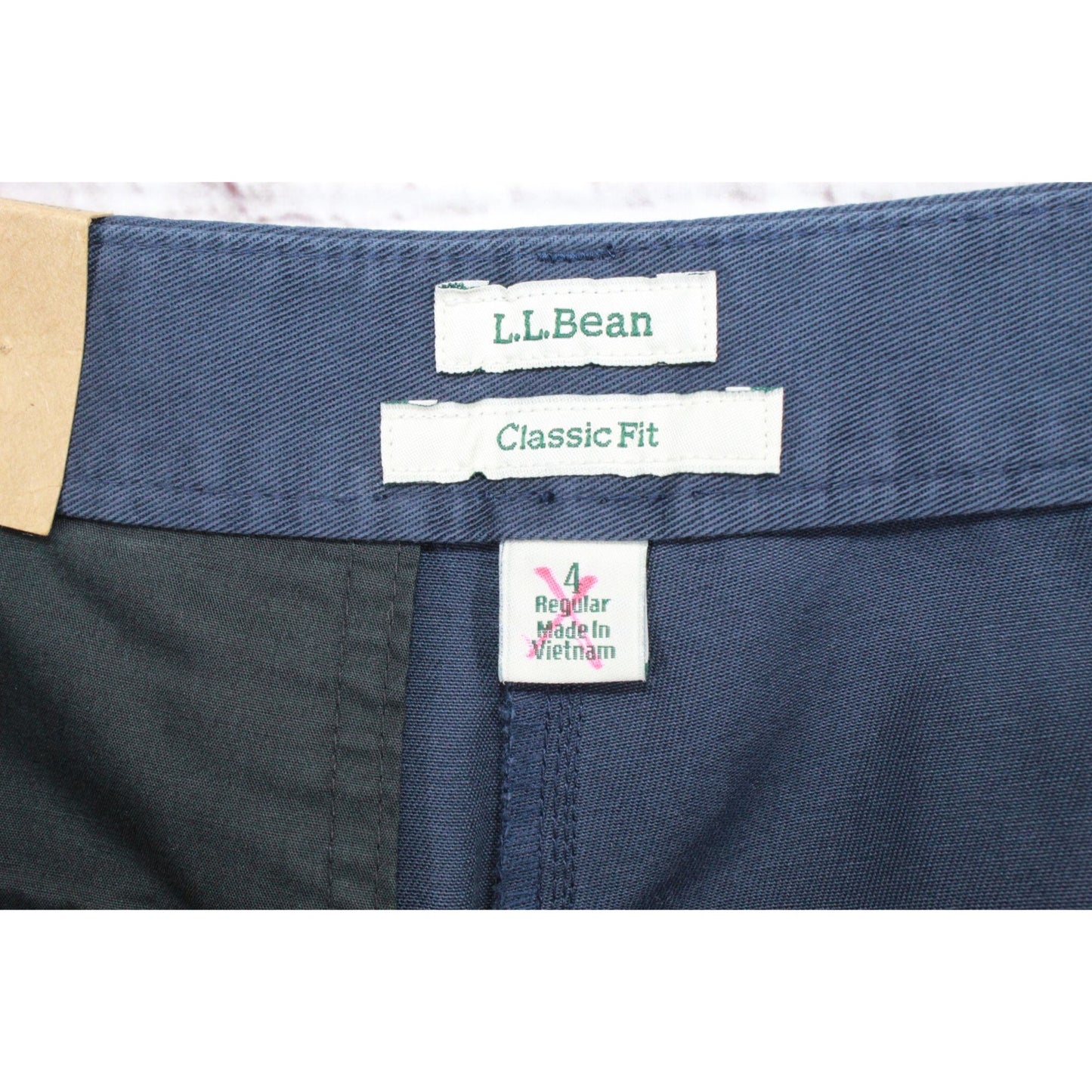 NWT! LL Bean Women's Wrinkle Free Bayside Twill Pants High Rise Cotton Navy 4