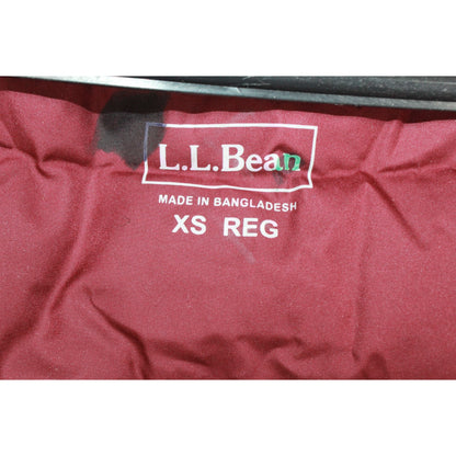 LL Bean Women's Ultralight 850 Down Hooded Coat Three Quarter Length Red XS