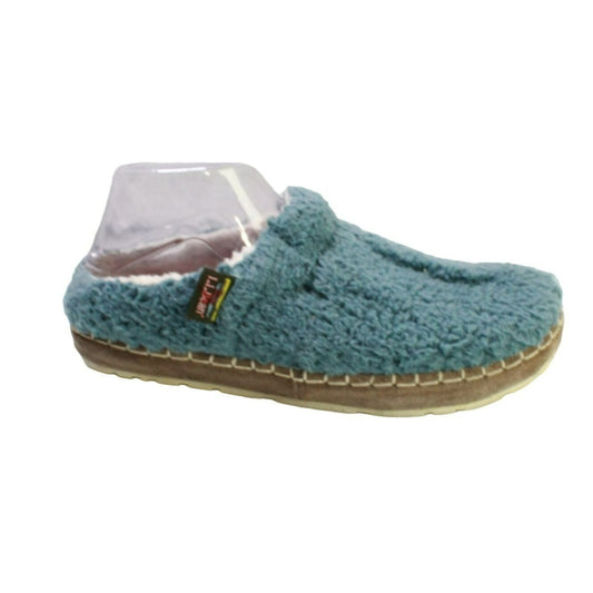 LL Bean Women's Teal Polyester Wicked Good Fleece Lined Cozy Slippers Size 9 M