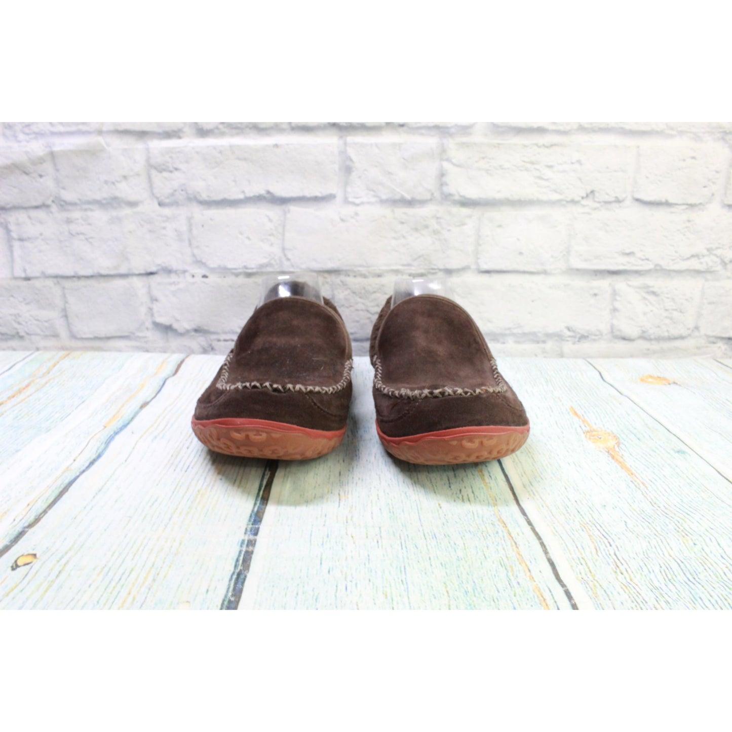 LL Bean Men's Brown Suede Fleece Lined Water Resistant Mountain Slippers Sz 10 M