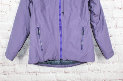 LL Bean Women's Waterproof Ultralight Down Hooded Winter Jacket Purple XS Pet