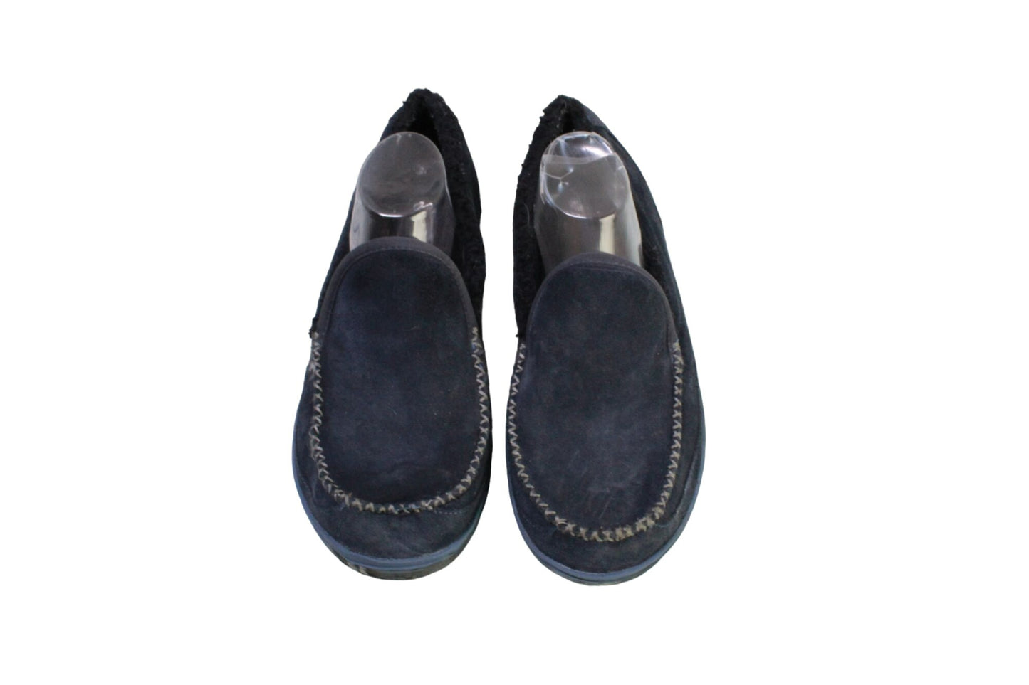 LL Bean Men's Blue Suede Fleece Lined Mountain Moccasin Slippers Size 11 M