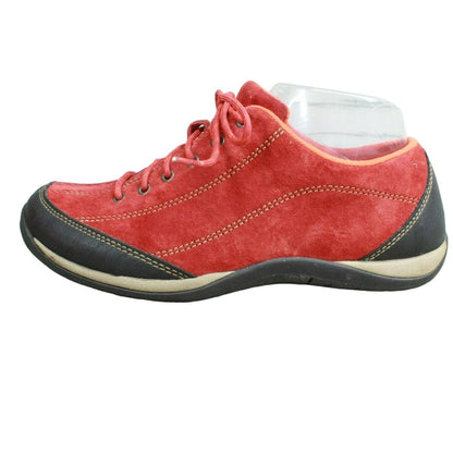 LL Bean BeanSport Womens Red Suede Water Stain Resistant Casual Shoes Size 6.5 M