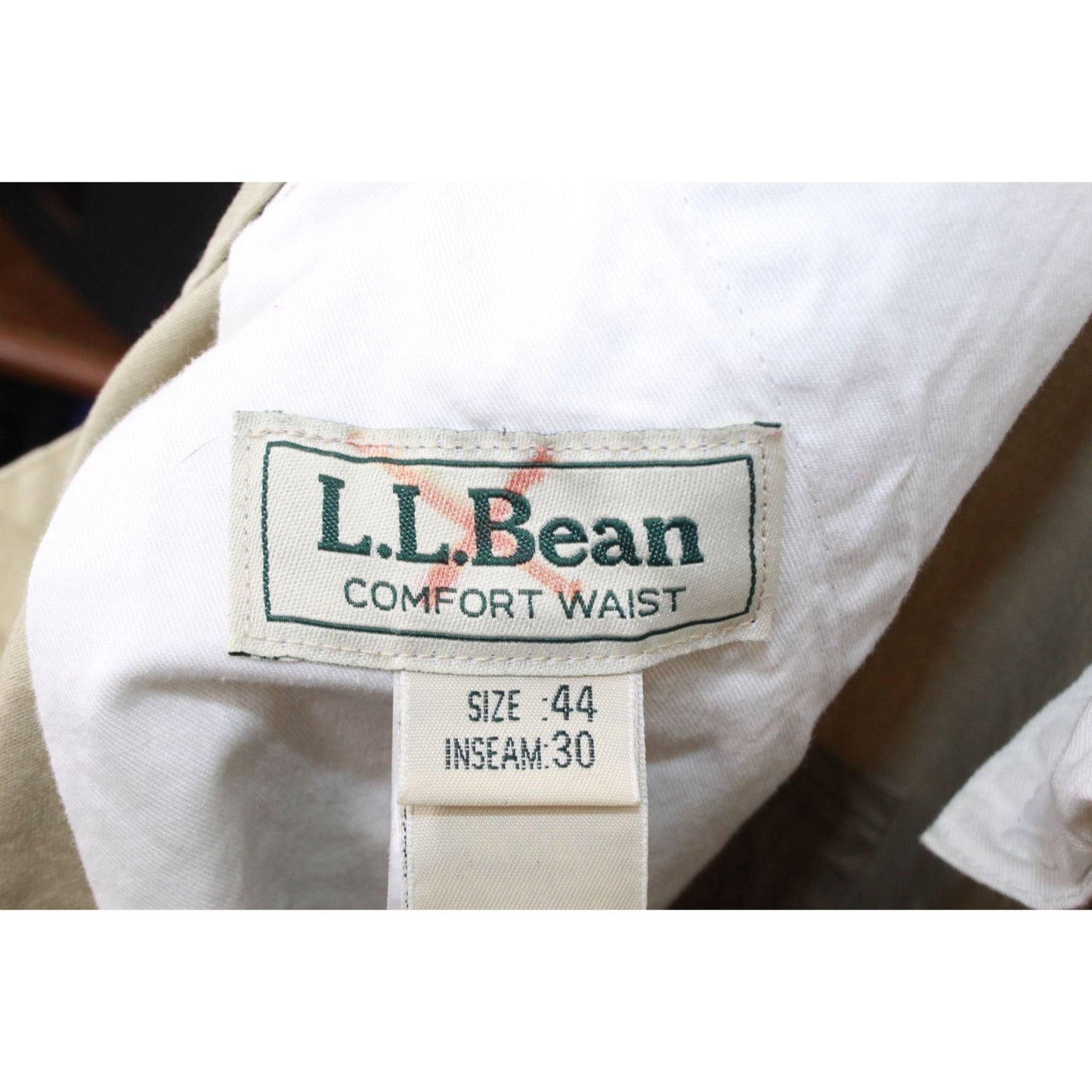 LL Bean Men's Tropic Weight Cargo Pants Natural Fit Comfort Waist Cotton Size 44