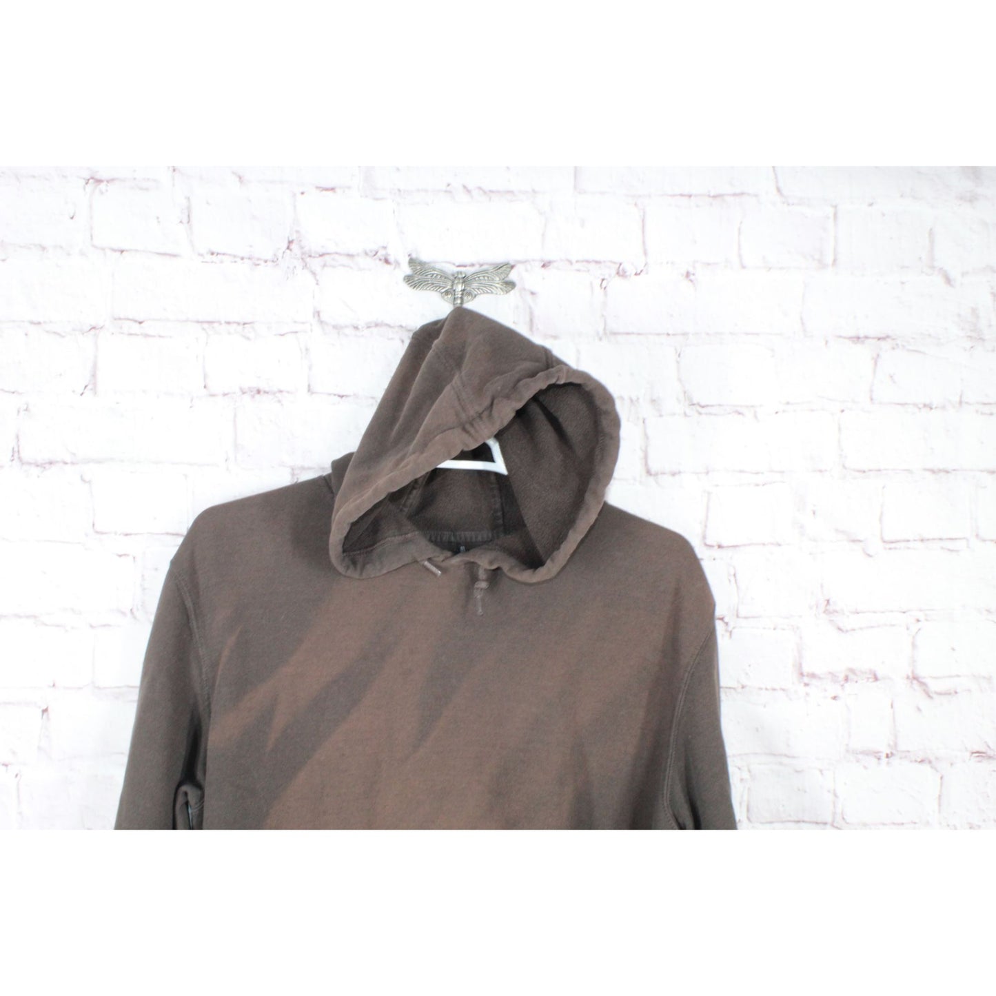 Carhartt Midweight Logo Hooded Sweatshirt Cotton Blend Dark Brown Size XL