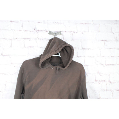 Carhartt Midweight Logo Hooded Sweatshirt Cotton Blend Dark Brown Size XL