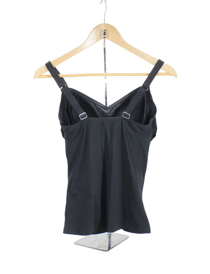 LL Bean Black Nylon Lycra Shaping Swimwear Tankini Top Size 8 Retail: $79