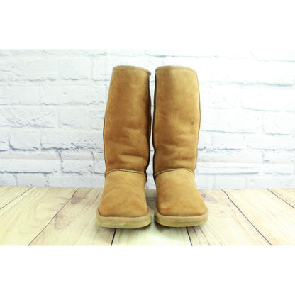 UGG Classic Tall II Women's Brown Suede Pull On Shearling Lined Winter Boots 7