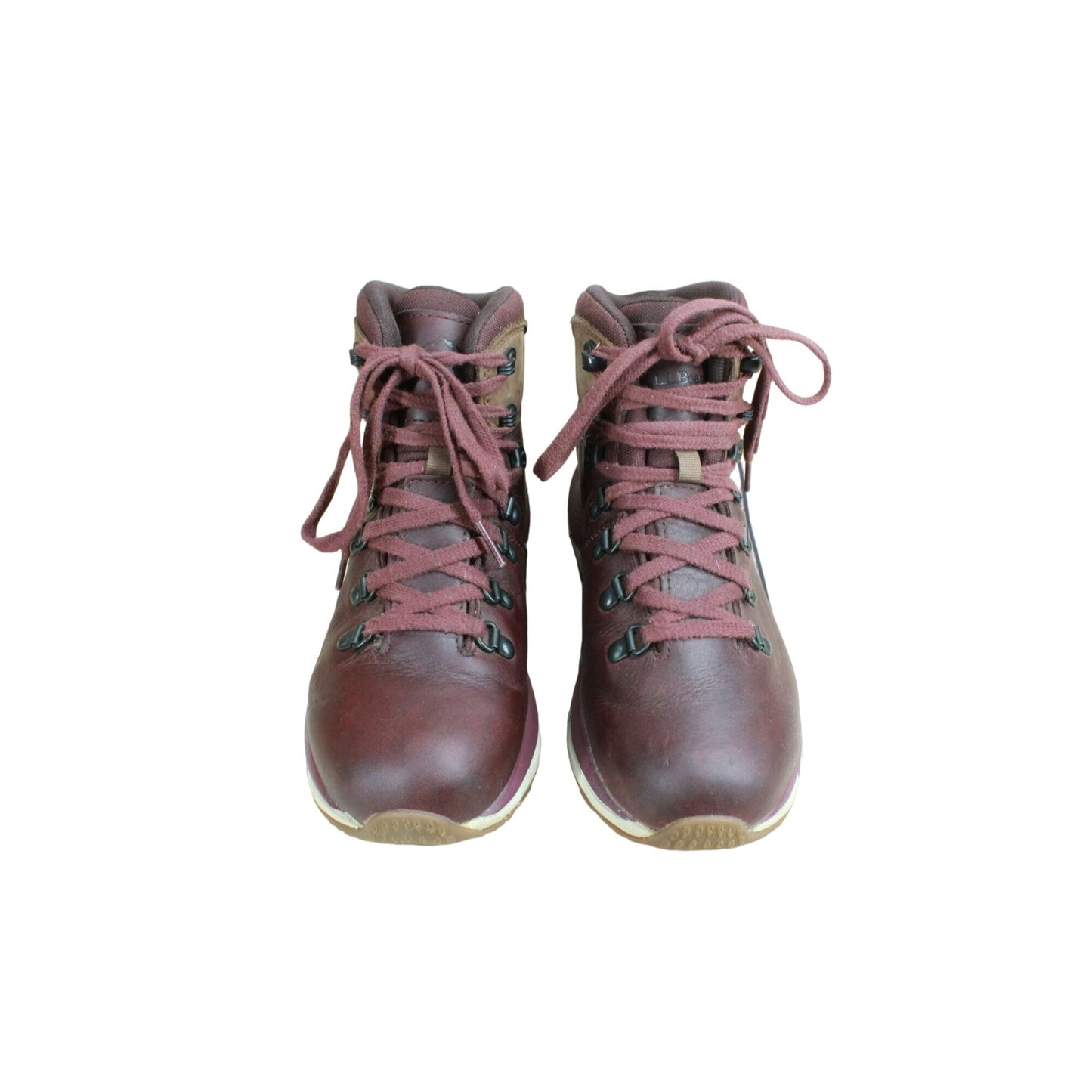 LL Bean Alpine Women's Burgundy Leather Waterproof Hiking Boots Size 9 M