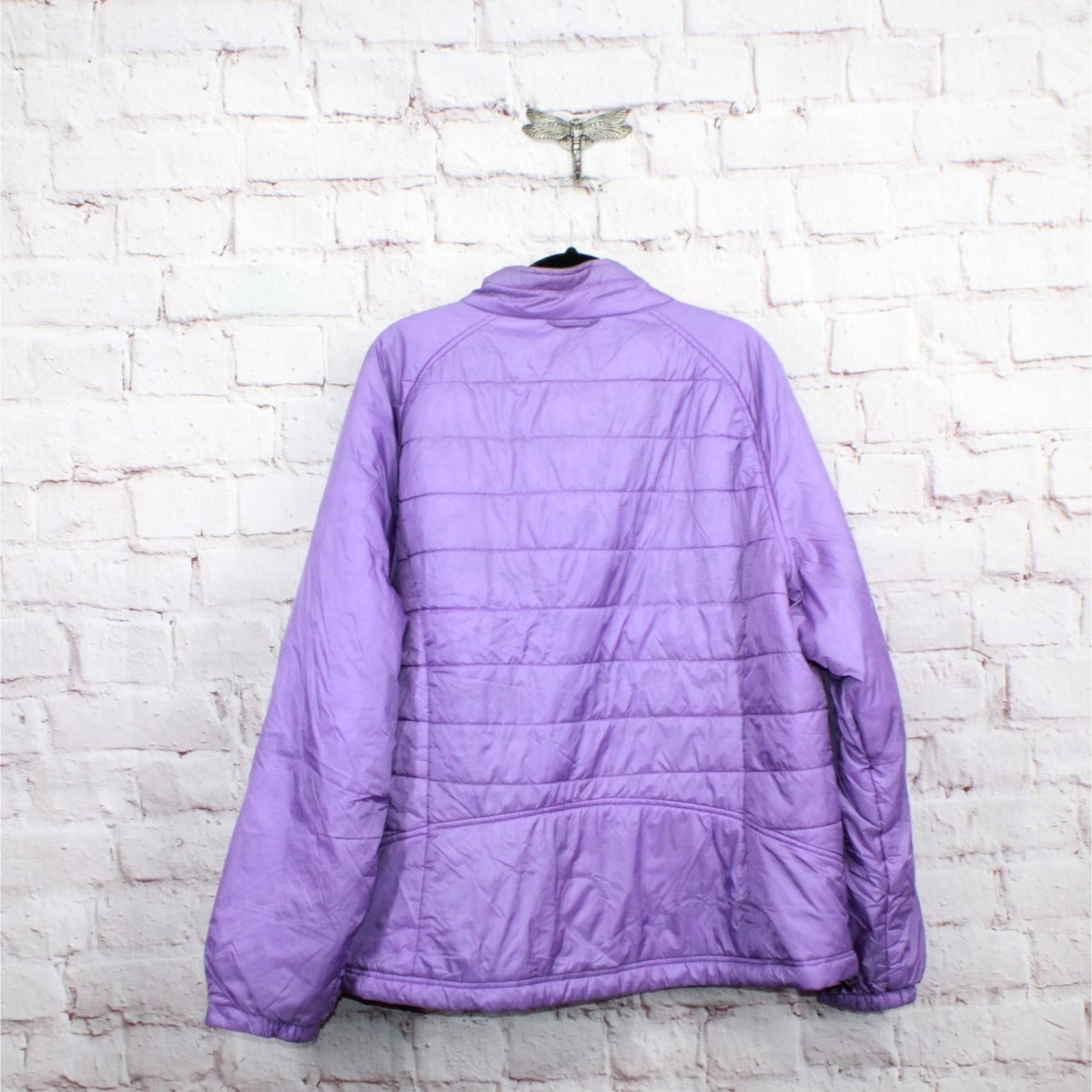 LL Bean Women's Insulated Winter Puffer Jacket Nylon Quilted Purple Size XL