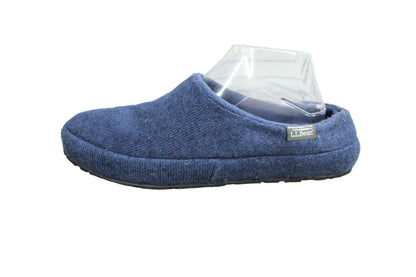 LL Bean Women's Blue Sweater Knit Fleece Lined Comfort Cozy Slipper Scuffs 11 M