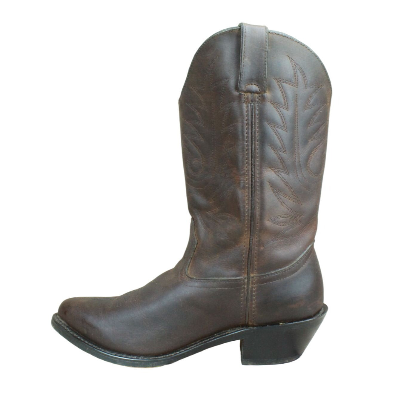 Durango Women's Western Boot 11" Leather Shaft Stitch Dark Brown Size 9 M