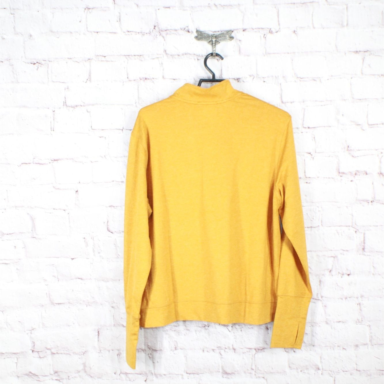 LL Bean Women's VentureSoft Yellow Marl Quarter-Zip Pullover Outdoor Sweater L