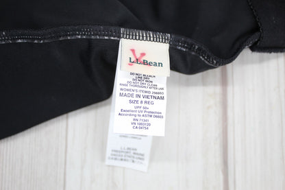 LL Bean Black Nylon Lycra Shaping Swimwear Tankini Top Size 8 Retail: $79