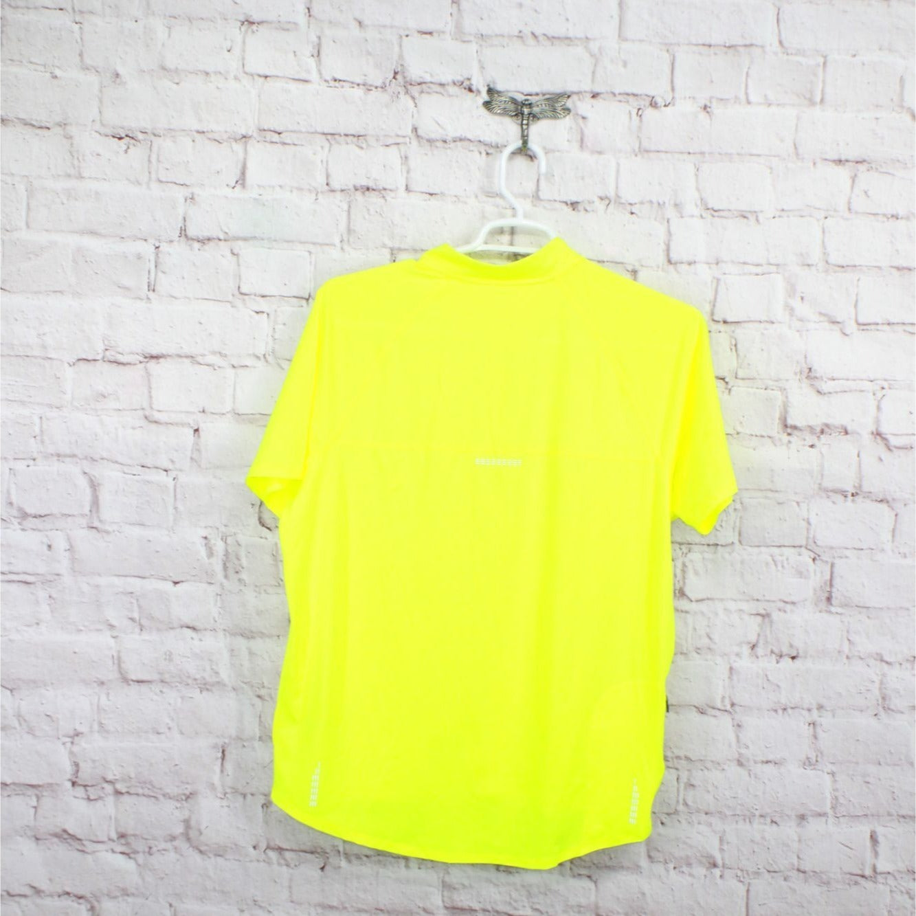 LL Bean Men's Comfort Cycling Jersey Short Sleeve Electric Yellow Size L