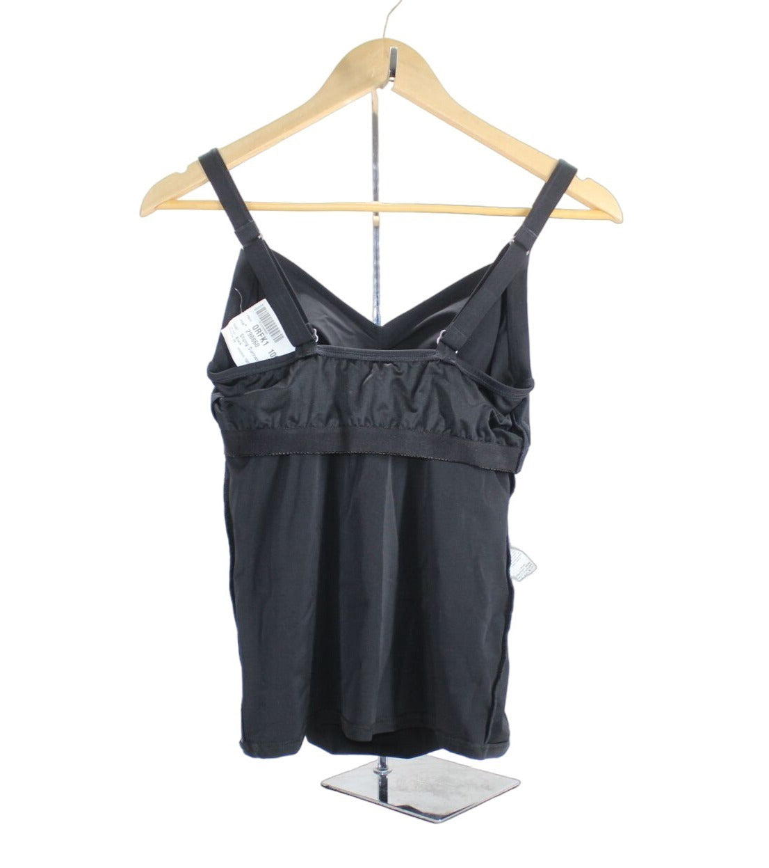 LL Bean Black Nylon Lycra Shaping Swimwear Tankini Top Size 8 Retail: $79